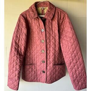 Authentic Burberry Brit Copford Diamond Quilted Jacket Light Crimson Size Small